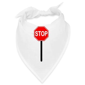 Stop Schild - Bandana - Weiß - Vorne