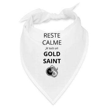 Bleib ruhig ich bin ein Gold Saint Steinbock Anime - Bandana - Weiß - Vorne