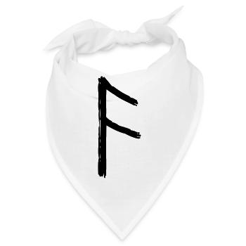 Symbol Wikinger rune anuz schwarz - Bandana - Weiß - Vorne