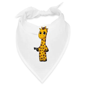 Giraffe mit Pistole - Bandana - Weiß - Vorne