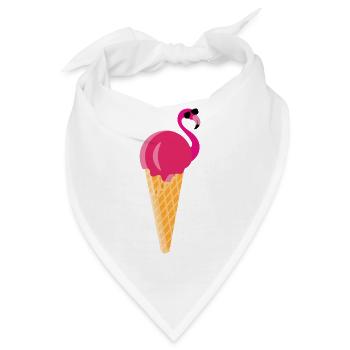 Ice cream Waffeleis Eiskugel Flamingo Eis - Bandana - Weiß - Vorne