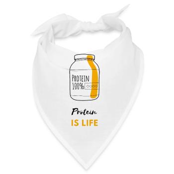 Protein is life - Bandana - Weiß - Vorne