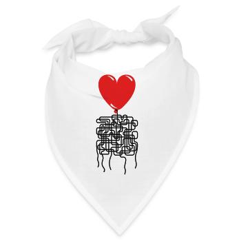 Es ist kompliziert...Liebe...Valentinstag - Bandana - Weiß - Vorne