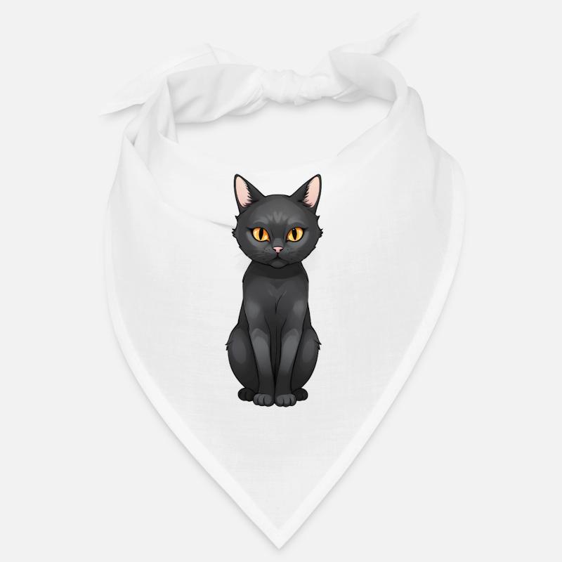Chat noir mignon chat style bande dessinée Bandana
