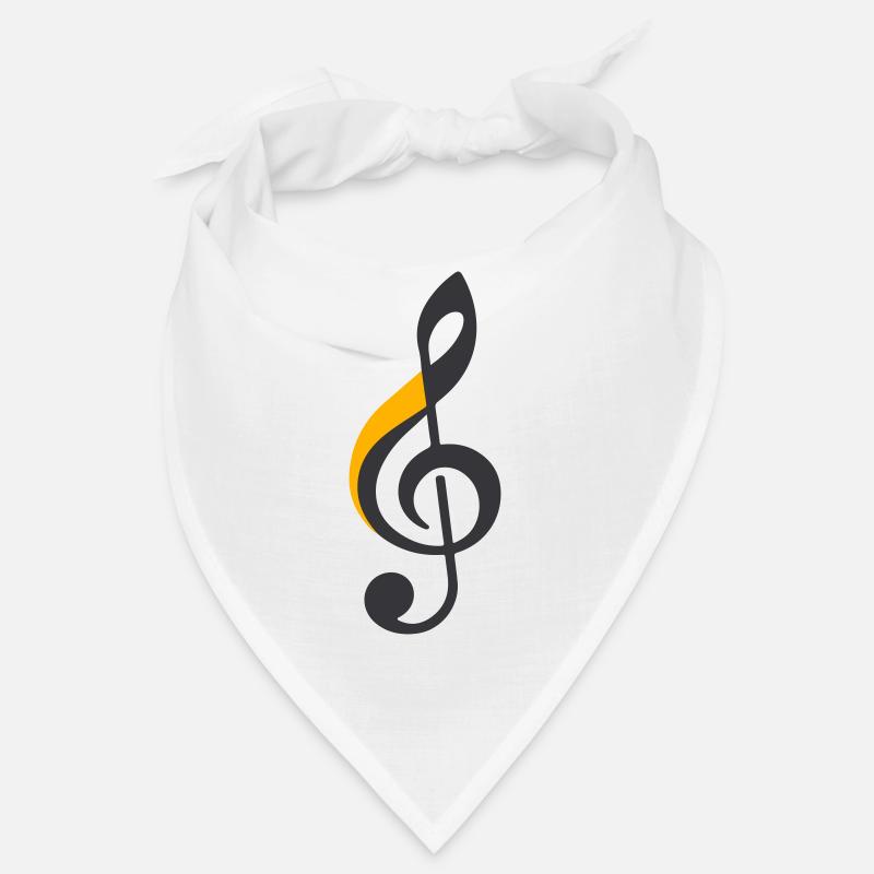 Treble Clef Symbol - Bandana - white