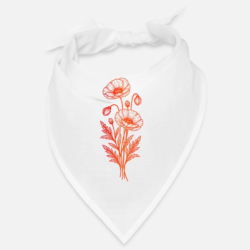 Mohnblume Linienkunst Minimalistisches Design  Bandana