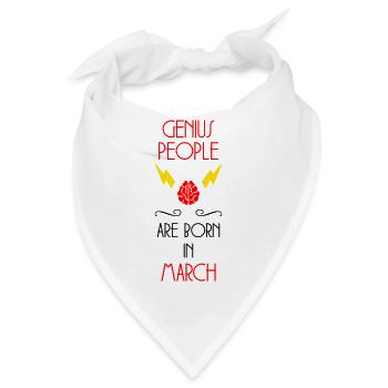 Dschinnen, geboren im März – Geburtsgeschenk - Bandana - Weiß - Vorne
