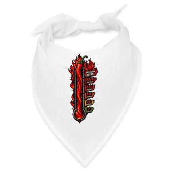 Brennende Chili Hitze Skala - Bandana - Weiß - Vorne