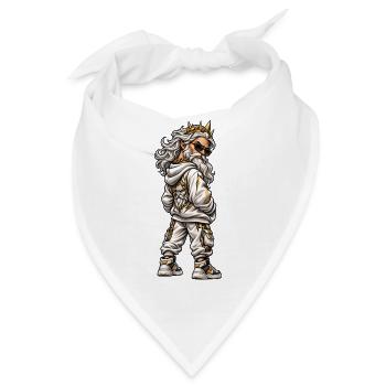 Gangster Zeus im coolen Streetwear Look - Bandana - Weiß - Vorne