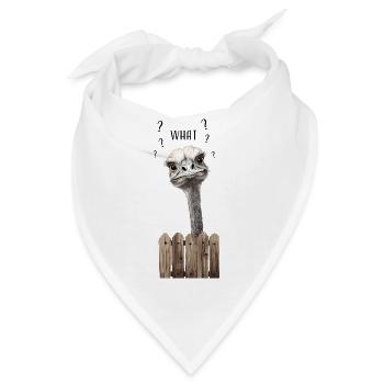 WHAT? – Lustiger verwirrter Vogelstrauß - Bandana - Weiß - Vorne