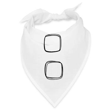 Doppelpunkt handgezeichnet - Bandana - Weiß - Vorne
