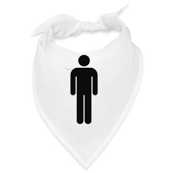 WC-Zeichen für Männer - Bandana - Weiß - Vorne