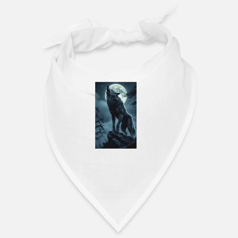 Wolf bei Vollmond Bandana