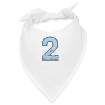 Zahl 2 - Bandana - Weiß - Vorne