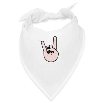 Heavy Metal Gruß Pommesgabel - Bandana - Weiß - Vorne