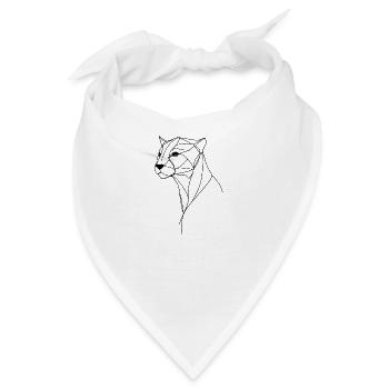 Panther feine Linienkunst - Bandana - Weiß - Vorne