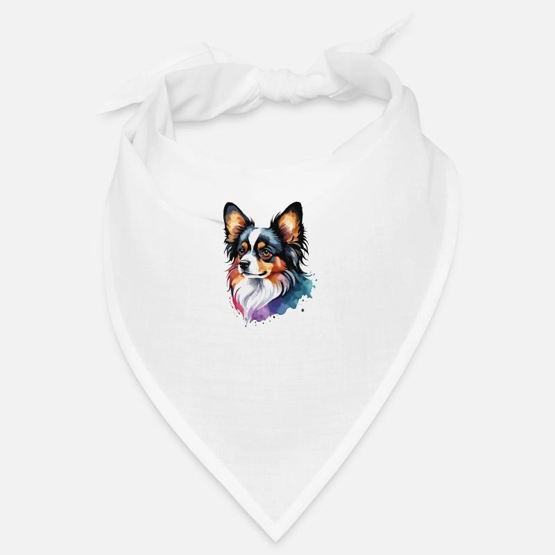 Papillon Chien Mignon Mignon Aquarelle Coloré Bandana
