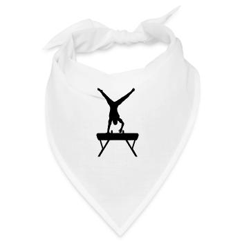 Turnen, Turner am Seitpferd - Bandana - Weiß - Vorne