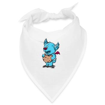 Monster mit Keks - Bandana - Weiß - Vorne