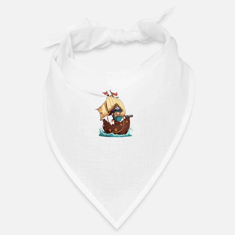 Illustration de pirate mignonne et mignonne - Bandana - blanc