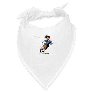 Fußballer & Fußball Grafik - Bandana - Weiß - Vorne