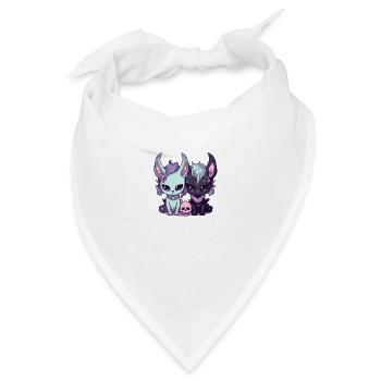 niedliche Katzen Kawaii Pastell Goth unheimlich - Bandana - Weiß - Vorne