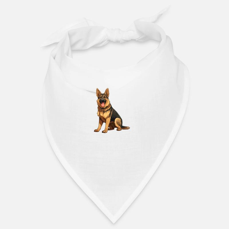 German Shepherd Illustration Herding Dog Bandana