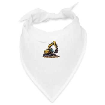 Realistischer Comic Bagger - Bandana - Weiß - Vorne