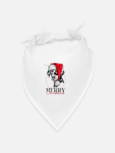 Père Noël Doberman Joyeux Noël Chiens Wilsigns - Bandana - blanc