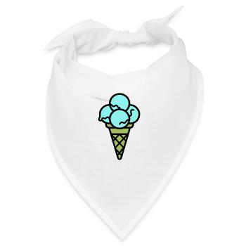 Eicreme Eis Lecker - Bandana - Weiß - Vorne