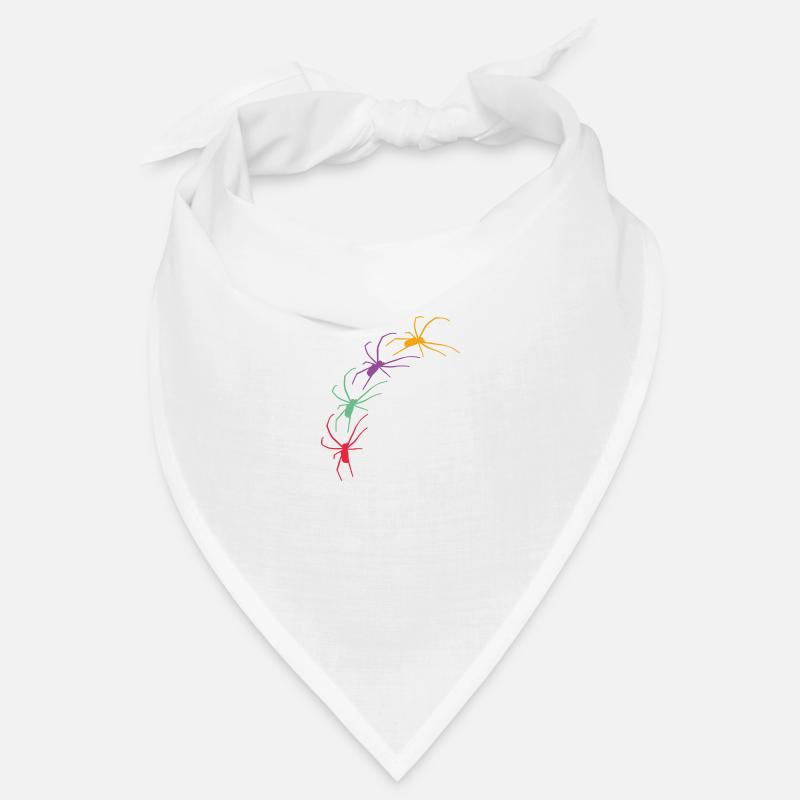 Big colorful spiders crawling diagonally Bandana