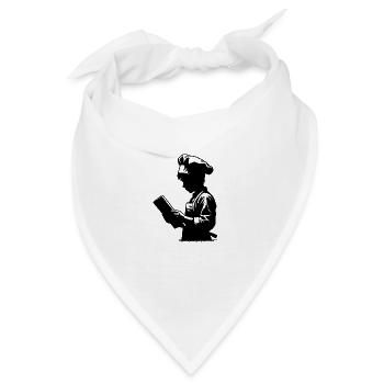 Azubi Bäcker und Hobbykoch Silhouette Portrait - Bandana - Weiß - Vorne