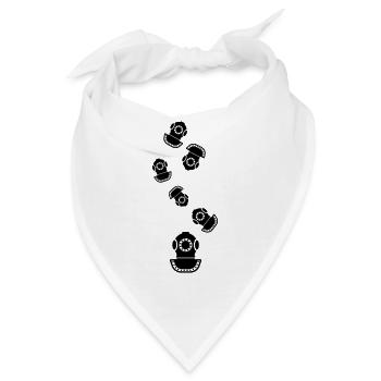 Taucherhelm Tauchen symbol - Bandana - Weiß - Vorne