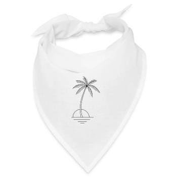 Palme hinten groß - Bandana - Weiß - Vorne