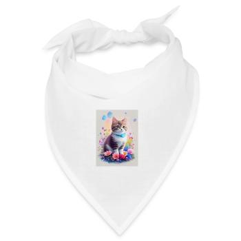 Süßes Kätzchen - Bandana - Weiß - Vorne