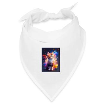 Süßes Kätzchen - Bandana - Weiß - Vorne
