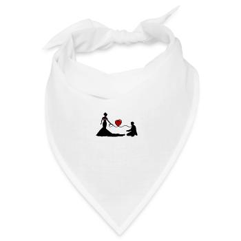 Hochzeit Brautpaar Leine Herz - Bandana - Weiß - Vorne