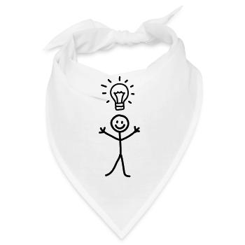 Männchen Idee - line - Bandana - Weiß - Vorne