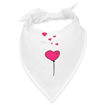 Luftballon Herzen - Bandana - Weiß - Vorne