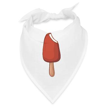 Eis Speiseeis Eiskrem Eiscreme Kugeleis Eisbecher - Bandana - Weiß - Vorne