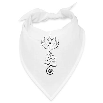Unalome Lotus - Bandana - Weiß - Vorne