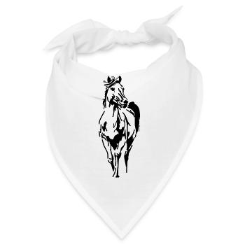 pferd pferdekopf hengst stute fohlen - Bandana - Weiß - Vorne