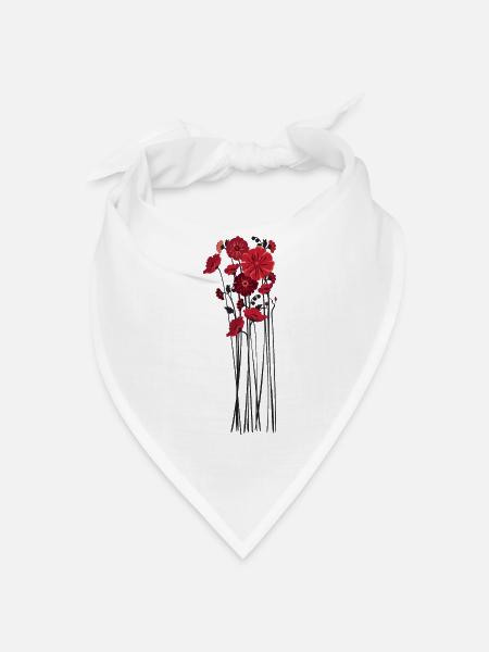Illustration de fleurs de galets - Bandana - blanc - Devant