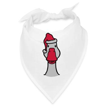 Heiligabend Weihnachten Gans Kopf - Bandana - Weiß - Vorne