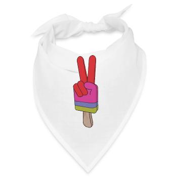 Eis am Stiel Friedenszeichen Peace - Bandana - Weiß - Vorne