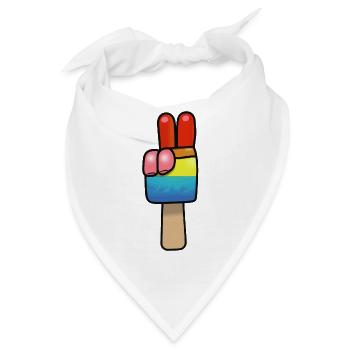 Eis am Stiel Friedenszeichen Peace - Bandana - Weiß - Vorne