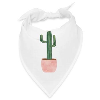 Kaktus im Blumentopf - gross - Bandana - Weiß - Vorne