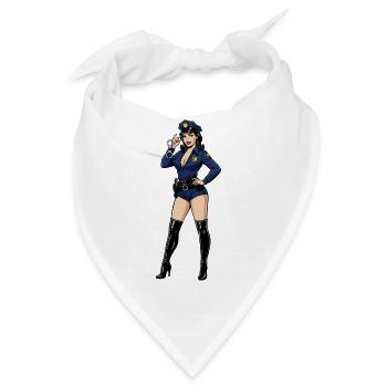 Pin-up-Polizist - Bandana - Weiß - Vorne