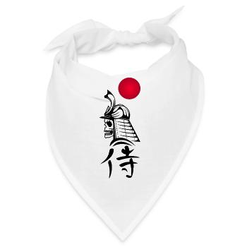 Schwarzer Samurai und Rote Sonne - Bandana - Weiß - Vorne