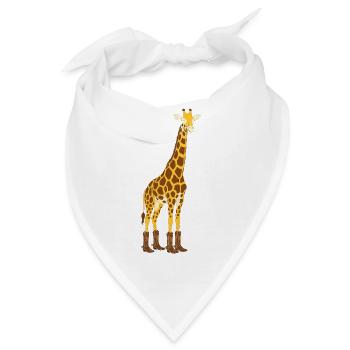 Giraffe mit Stiefel-Statement - Bandana - Weiß - Vorne